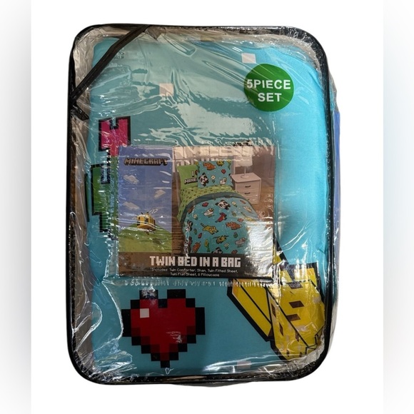 Kid’s Twin Minecraft Bed in a Bag, 5 Piece set - Picture 1 of 4